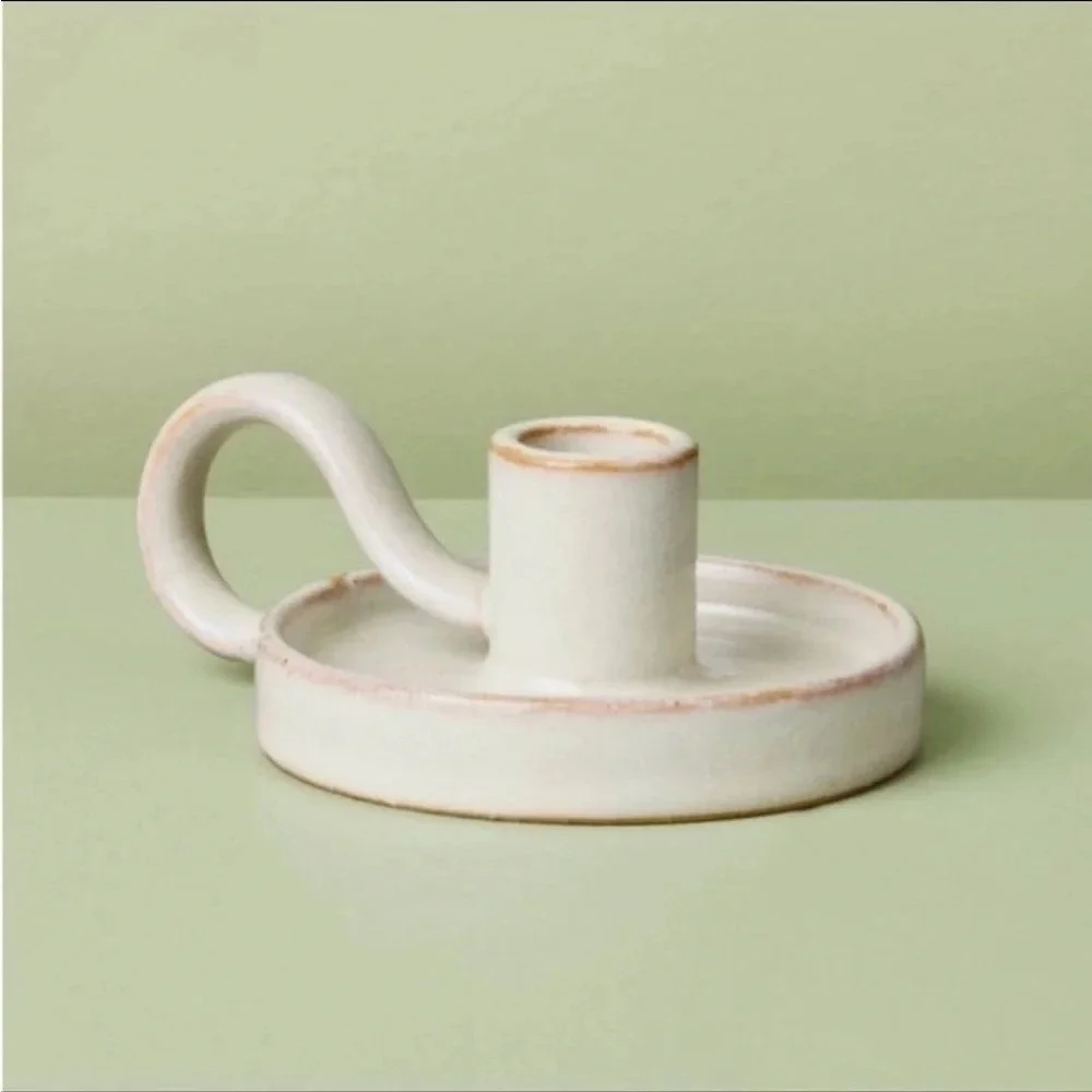 Ceramic Taper Candle Holder Sour Cream - Hearth & Hand Magnolia, Target
